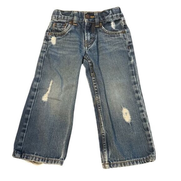 Levis’s 549 Relaxed Fit Boys Denim Jeans Distressed Size 2 - Picture 1 of 12
